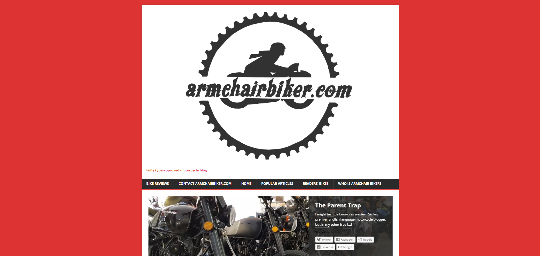 ArmChair Biker Motorcycle Blog